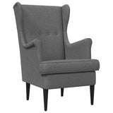 vidaXL Armchair with Footrest 2 pcs Light Grey Fabric
