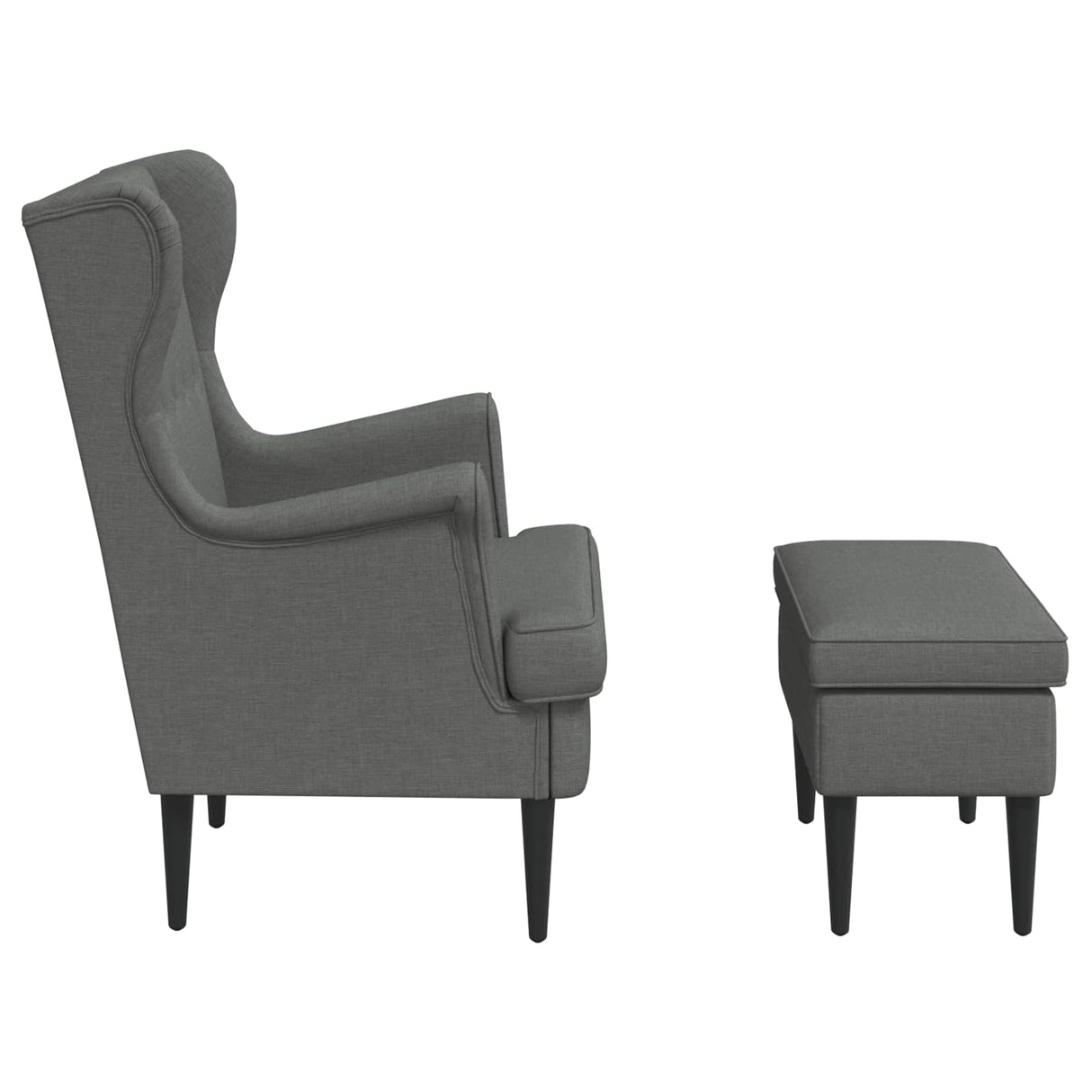 vidaXL Armchair with Footrest 2 pcs Light Grey Fabric