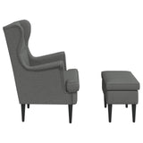 vidaXL Armchair with Footrest 2 pcs Light Grey Fabric