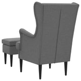 vidaXL Armchair with Footrest 2 pcs Light Grey Fabric