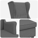 vidaXL Armchair with Footrest 2 pcs Light Grey Fabric