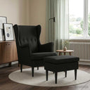 vidaXL Armchair with Footrest 2 pcs Light Grey Fabric