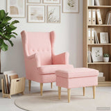 vidaXL Fauteuil met Voetenbank 2 st Crèmekleurig Bouclé