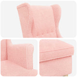 vidaXL Fauteuil met Voetenbank 2 st Crèmekleurig Bouclé