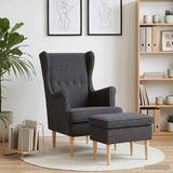 vidaXL Fauteuil met Voetenbank 2 st Crèmekleurig Bouclé