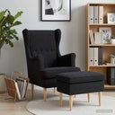 vidaXL Fauteuil met Voetenbank 2 st Crèmekleurig Bouclé