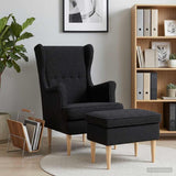 vidaXL Fauteuil met Voetenbank 2 st Crèmekleurig Bouclé