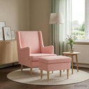vidaXL Fauteuil met Voetenbank 2 st Crèmekleurig Bouclé