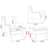 vidaXL Fauteuil met Voetenbank 2 st Crèmekleurig Bouclé