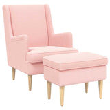 vidaXL Fauteuil met Voetenbank 2 st Crèmekleurig Bouclé