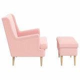 vidaXL Fauteuil met Voetenbank 2 st Crèmekleurig Bouclé