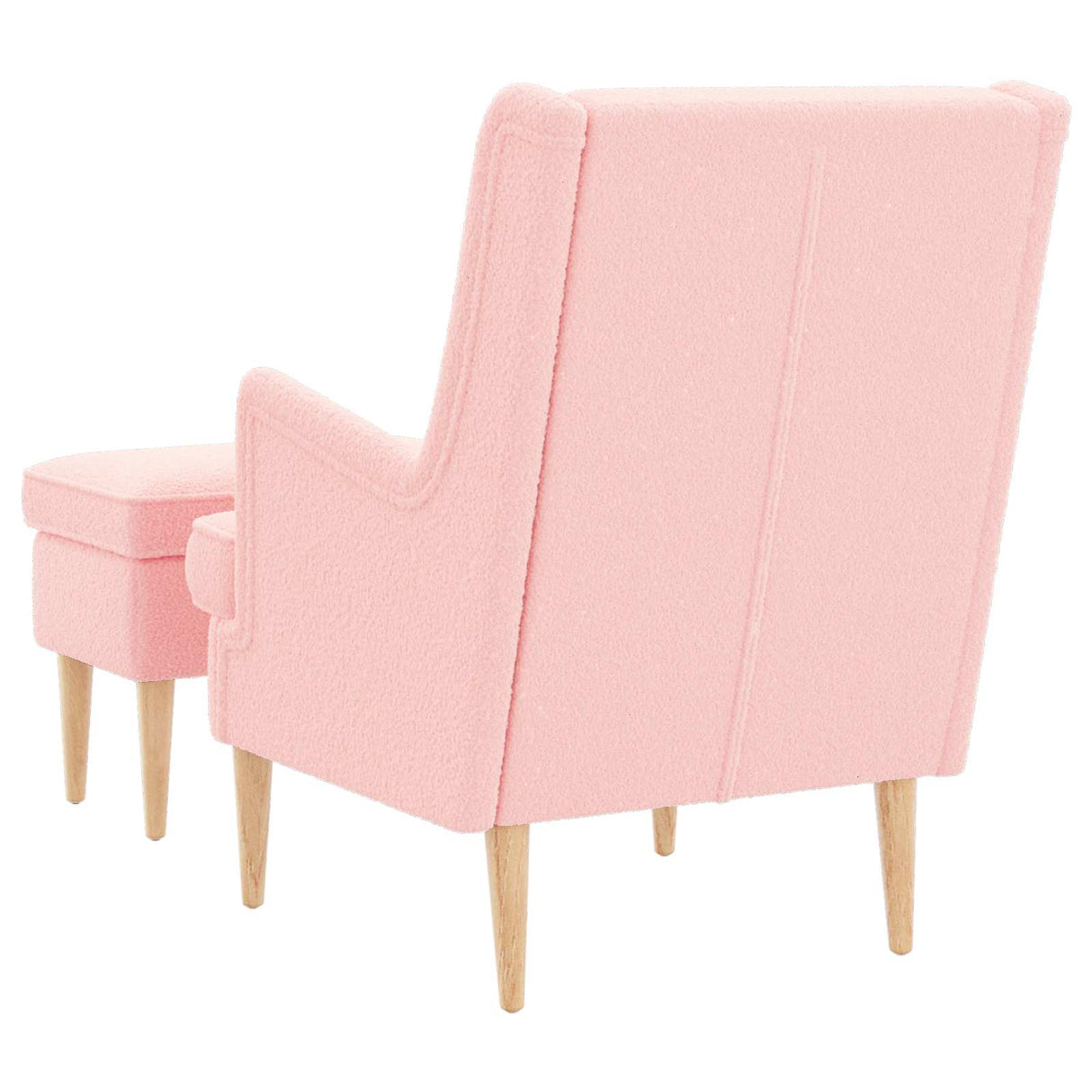 vidaXL Fauteuil met Voetenbank 2 st Crèmekleurig Bouclé