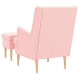 vidaXL Fauteuil met Voetenbank 2 st Crèmekleurig Bouclé