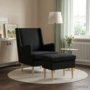 vidaXL Fauteuil met Voetenbank 2 st Crèmekleurig Bouclé