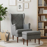 vidaXL Fauteuil met Voetenbank 2 st Lichtgrijs Fluweel