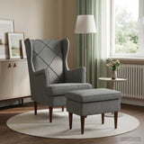 vidaXL Fauteuil met Voetenbank 2 st Lichtgrijs Fluweel
