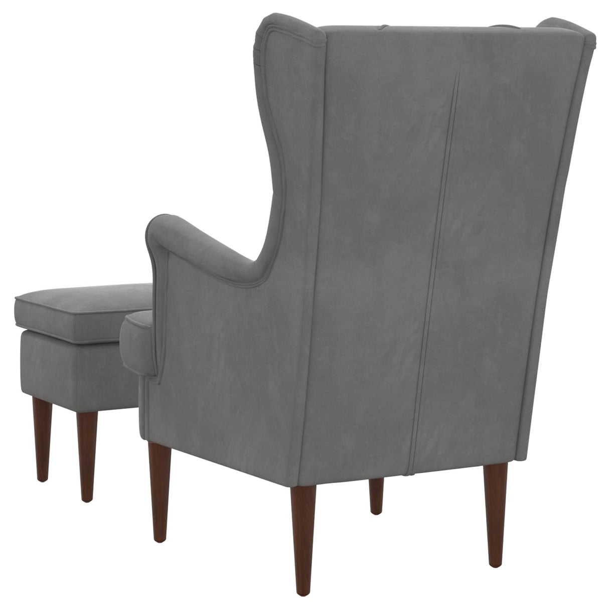 vidaXL Fauteuil met Voetenbank 2 st Lichtgrijs Fluweel