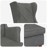 vidaXL Fauteuil met Voetenbank 2 st Lichtgrijs Fluweel