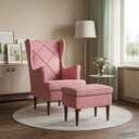 vidaXL Fauteuil met Voetenbank 2 st Lichtgrijs Fluweel