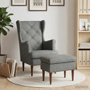 vidaXL Fauteuil met Voetenbank 2 st Lichtgrijs Fluweel