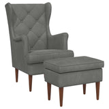vidaXL Fauteuil met Voetenbank 2 st Lichtgrijs Fluweel