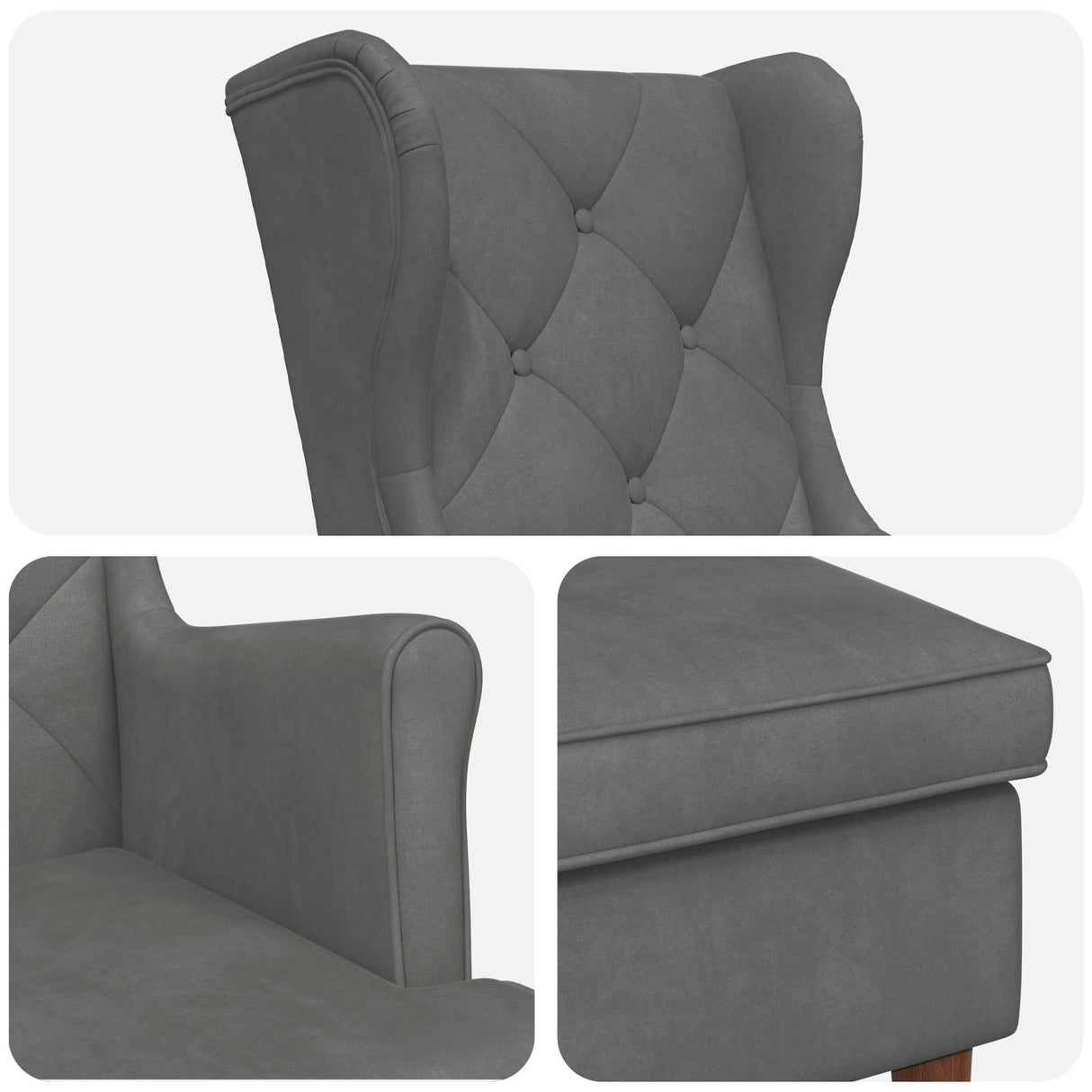 vidaXL Fauteuil met Voetenbank 2 st Lichtgrijs Fluweel