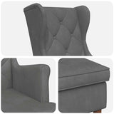 vidaXL Fauteuil met Voetenbank 2 st Lichtgrijs Fluweel