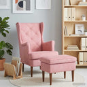 vidaXL Fauteuil met Voetenbank 2 st Lichtgrijs Fluweel