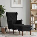 vidaXL Fauteuil met Voetenbank 2 st Lichtgrijs Fluweel