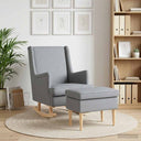 vidaXL Armchair with Footstool 2 pcs Light Grey Fabric