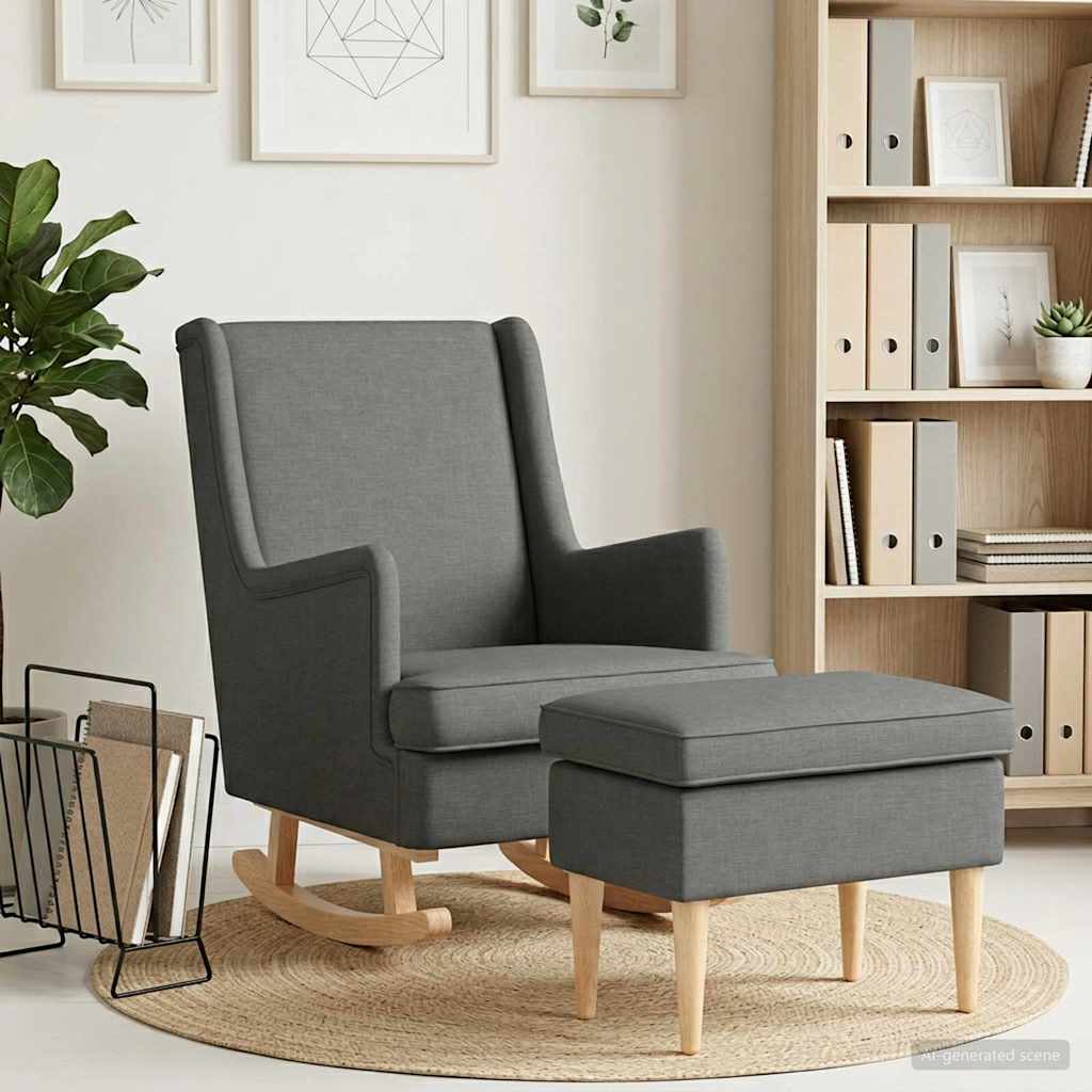 vidaXL Armchair with Footstool 2 pcs Light Grey Fabric