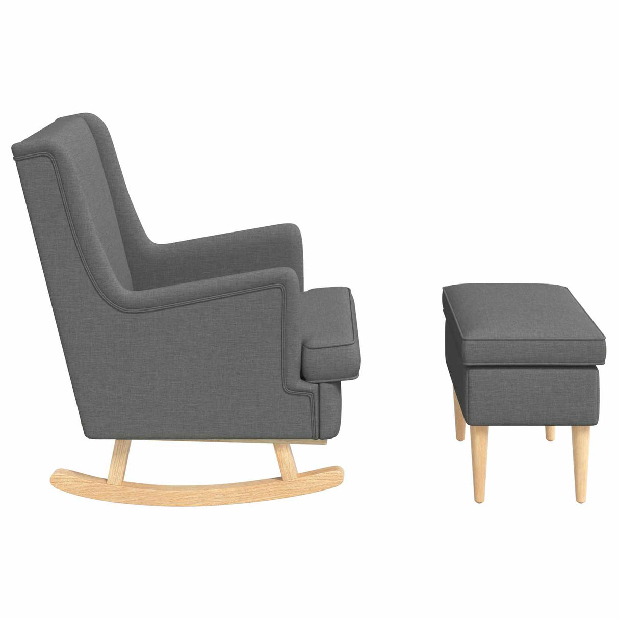 vidaXL Armchair with Footstool 2 pcs Light Grey Fabric