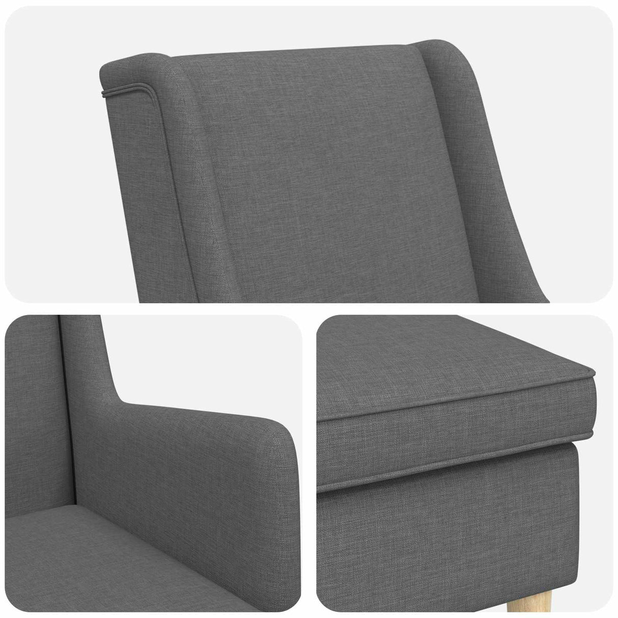 vidaXL Armchair with Footstool 2 pcs Light Grey Fabric
