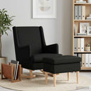 vidaXL Armchair with Footstool 2 pcs Light Grey Fabric