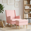 vidaXL Fauteuil met Voetenbank 2 st Crèmekleurig Bouclé