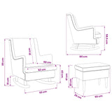 vidaXL Fauteuil met Voetenbank 2 st Crèmekleurig Bouclé