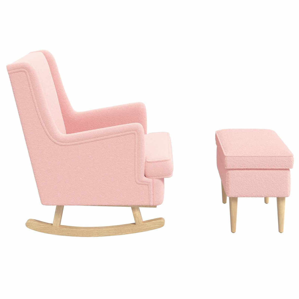 vidaXL Fauteuil met Voetenbank 2 st Crèmekleurig Bouclé