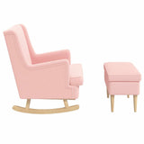 vidaXL Fauteuil met Voetenbank 2 st Crèmekleurig Bouclé