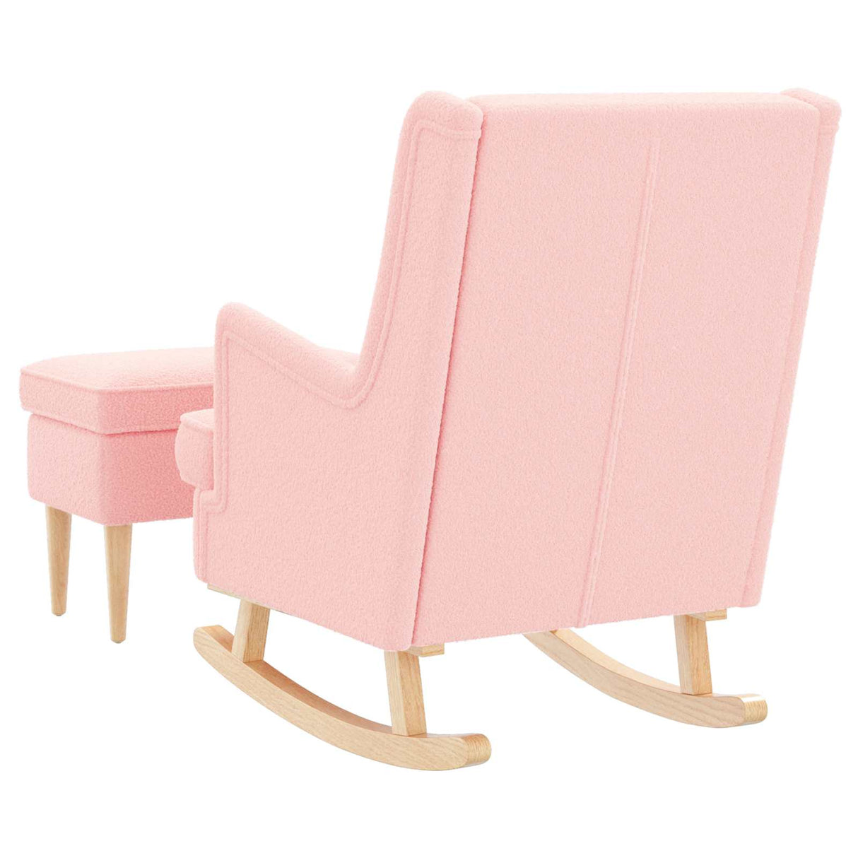 vidaXL Fauteuil met Voetenbank 2 st Crèmekleurig Bouclé