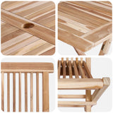 vidaXL Garden Furniture Set 5 pcs Natural Solid Teak