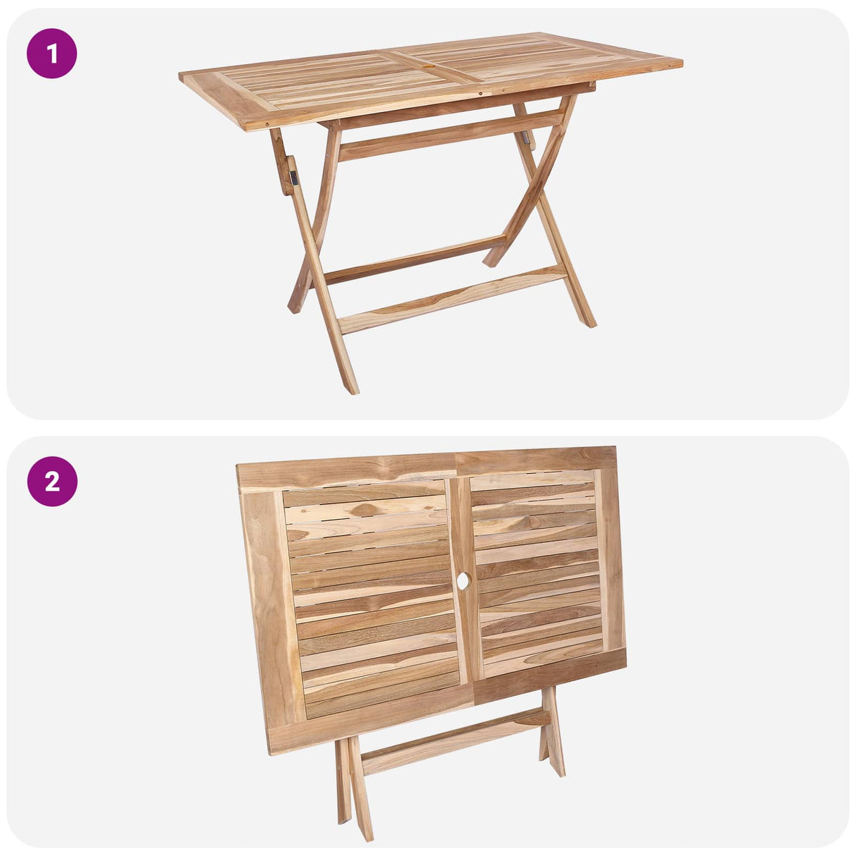 vidaXL Garden Furniture Set 5 pcs Natural Solid Teak