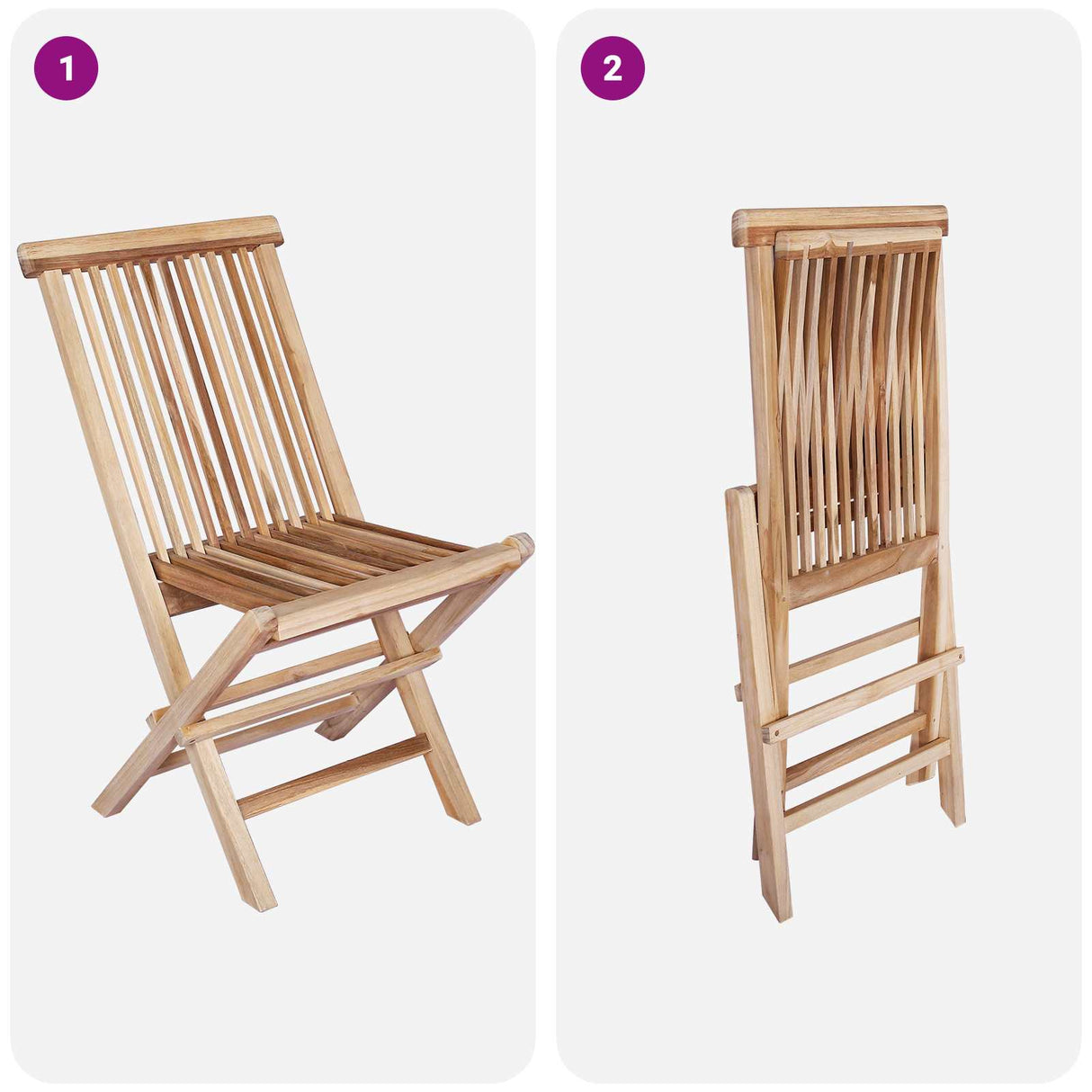 vidaXL Garden Furniture Set 5 pcs Natural Solid Teak