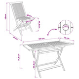 vidaXL Garden Furniture Set 5 pcs Natural Solid Teak