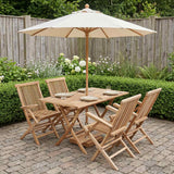 vidaXL Garden Furniture Set 5 pcs Natural Solid Teak
