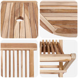 vidaXL Garden Furniture Set 7 pcs Natural Solid Teakwood