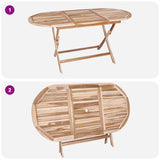 vidaXL Garden Furniture Set 7 pcs Natural Solid Teakwood