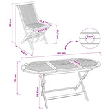 vidaXL Garden Furniture Set 7 pcs Natural Solid Teakwood