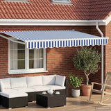 vidaXL Handbediende luifel met LED's Blauw en Wit 2,5 x 2 m
