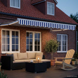 vidaXL Handbediende luifel met LED's Blauw en Wit 2,5 x 2 m