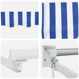 vidaXL Handbediende luifel met LED's Blauw en Wit 2,5 x 2 m